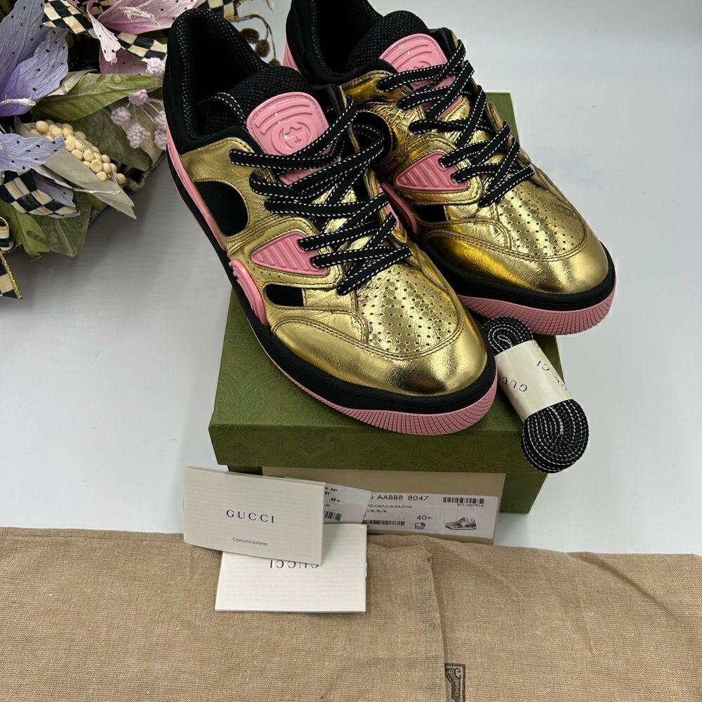 Women’s Gucci basket sneakers size 40.5 made in Italy - Picture 2 of 10